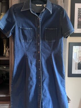 Eddie Bauer Denim Shirt Dress in Deep Blue